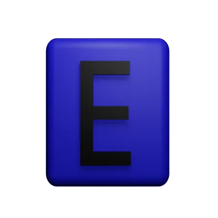 E Alphabet  3D Icon