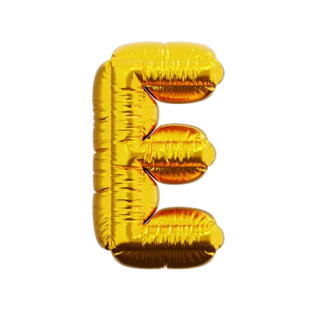 Letter E Balloon  3D Icon