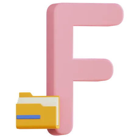3 D Letter F With Isolated Background 3D Icon