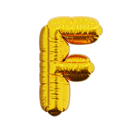 Letter F Balloon  3D Icon