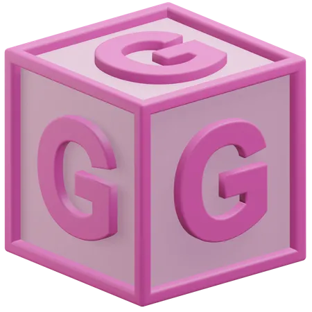 Letter G Alphabet At The Block 3 D Icon Illustration With Transparent Background 3D Icon