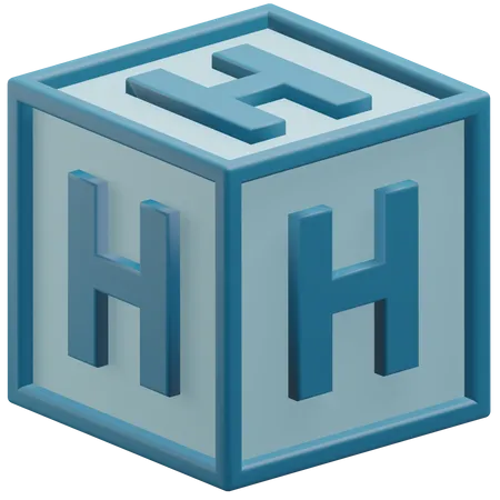 Letter H Cube  3D Icon