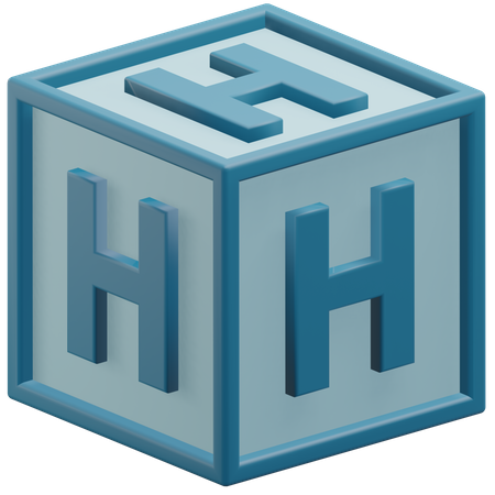 Letter H Cube  3D Icon