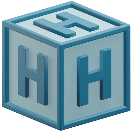 Letter H Alphabet At The Block 3 D Icon Illustration With Transparent Background 3D Icon
