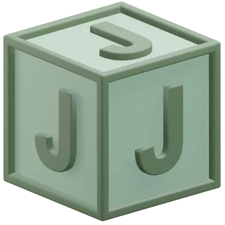 Letter J Cube  3D Icon