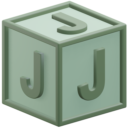 Letter J Cube  3D Icon