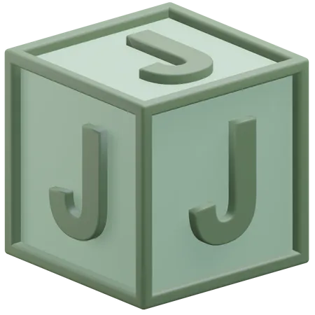 Letter J Alphabet At The Block 3 D Icon Illustration With Transparent Background 3D Icon