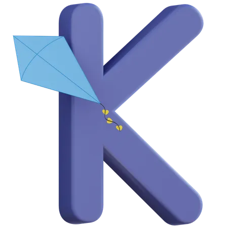 3 D Letter K With Isolated Background 3D Icon
