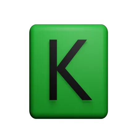 K Alphabet  3D Icon