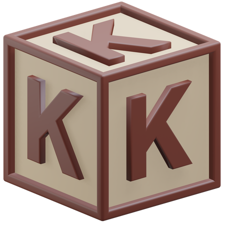 Letter K Cube  3D Icon
