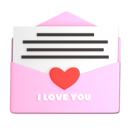 Letter Love  3D Icon