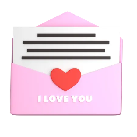 Letter Love  3D Illustration