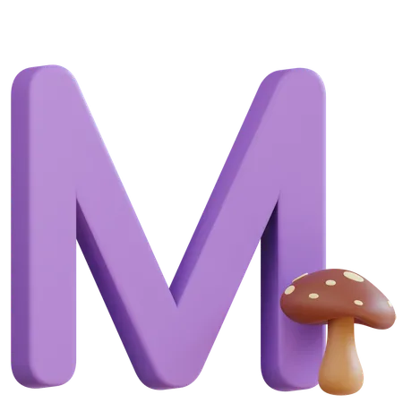 3 D Letter M With Isolated Background 3D Icon