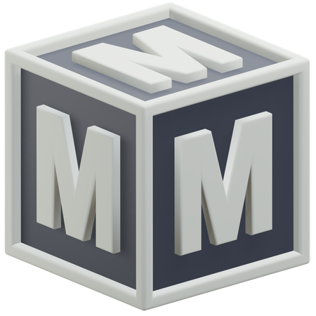 Letter M Cube  3D Icon