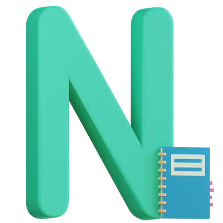 3 D Letter N With Isolated Background 3D Icon