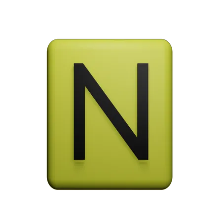 N Alphabet  3D Icon