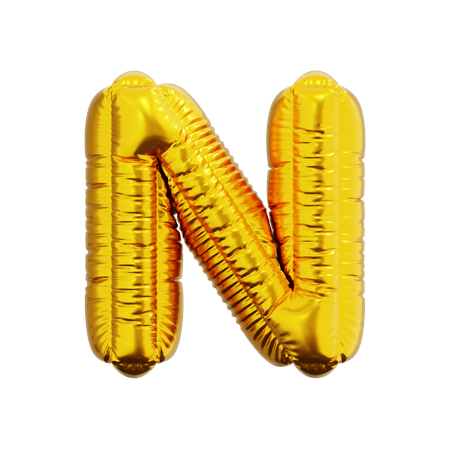 Letter N Balloon  3D Icon