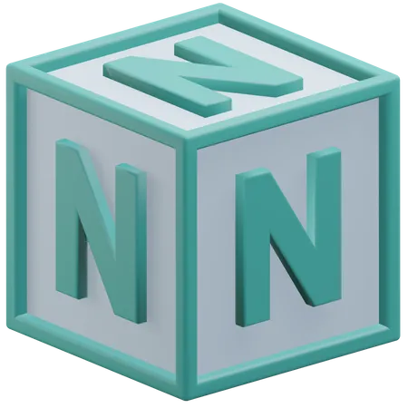 Letter N Alphabet At The Block 3 D Icon Illustration With Transparent Background 3D Icon