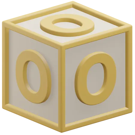 Letter O Alphabet At The Block 3 D Icon Illustration With Transparent Background 3D Icon