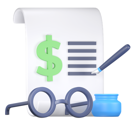 Letter Of Money Record  3D Icon