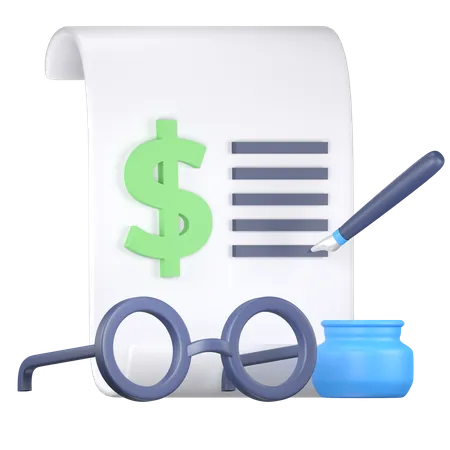 Letter Of Money Record  3D Icon