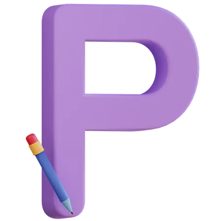 3 D Letter P With Isolated Background 3D Icon