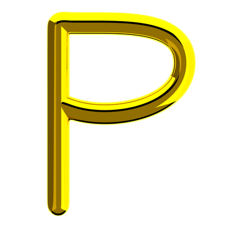 文字 p  3D Icon