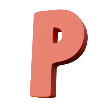 文字 p  3D Icon