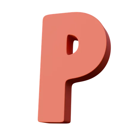 文字 p  3D Icon