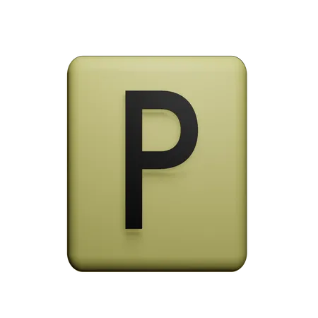 P Alphabet  3D Icon