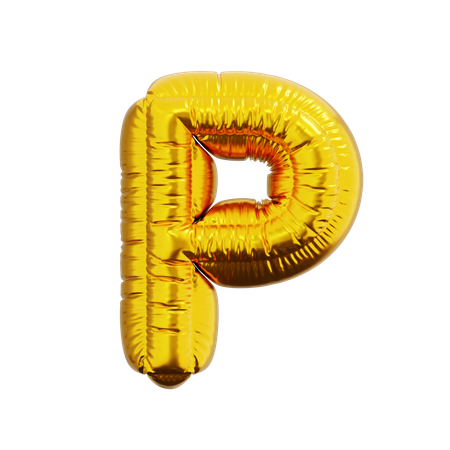 Letter P Balloon  3D Icon