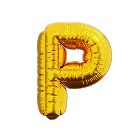 Letter P Balloon  3D Icon