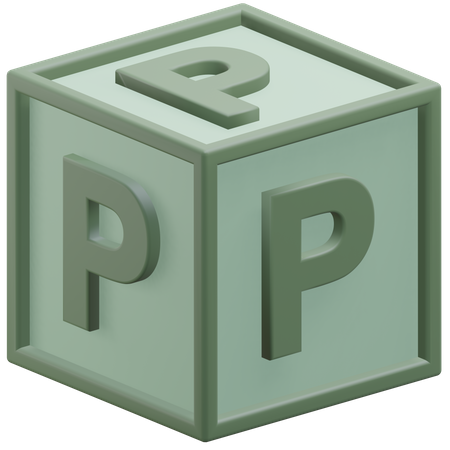 Letter P Cube  3D Icon
