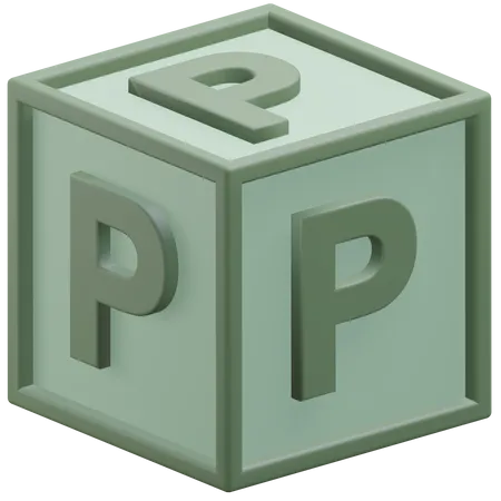 Letter P Alphabet At The Block 3 D Icon Illustration With Transparent Background 3D Icon