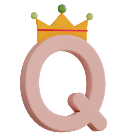 3 D Letter Q With Isolated Background 3D Icon
