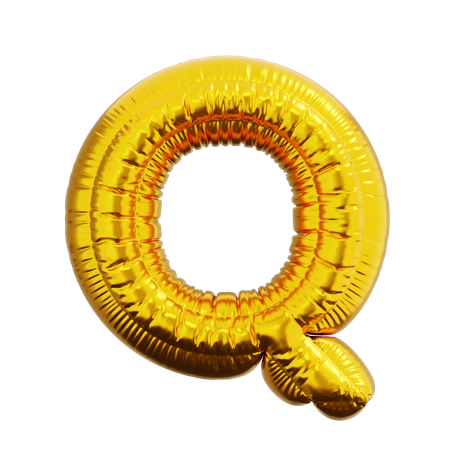 Letter Q Balloon  3D Icon