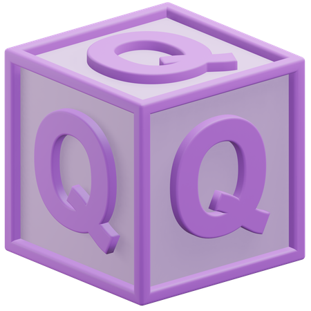 Letter Q Cube  3D Icon