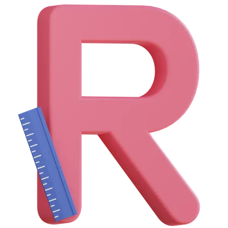 3 D Letter R With Isolated Background 3D Icon