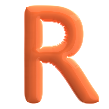 편지 R  3D Icon