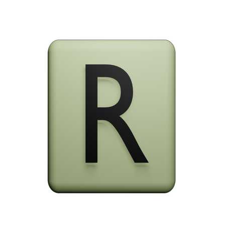 R Alphabet  3D Icon