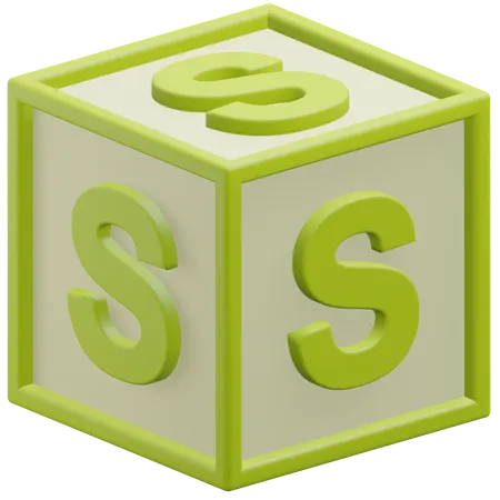 Letter S Alphabet At The Block 3 D Icon Illustration With Transparent Background 3D Icon