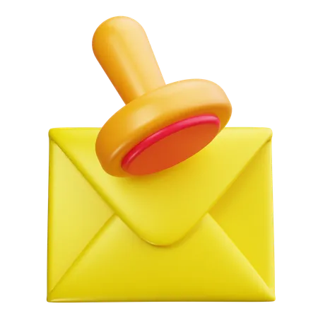 Letter Stamp  3D Icon