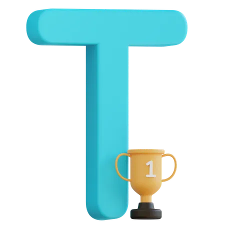 3 D Letter T With Isolated Background 3D Icon