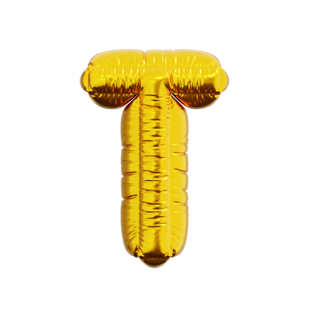 Letter T Balloon  3D Icon