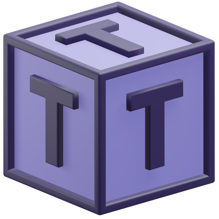 Letter T Cube  3D Icon