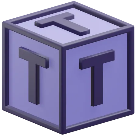 Letter T Alphabet At The Block 3 D Icon Illustration With Transparent Background 3D Icon