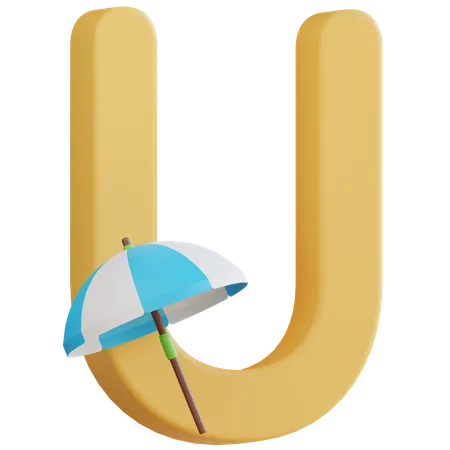 3 D Letter U With Isolated Background 3D Icon
