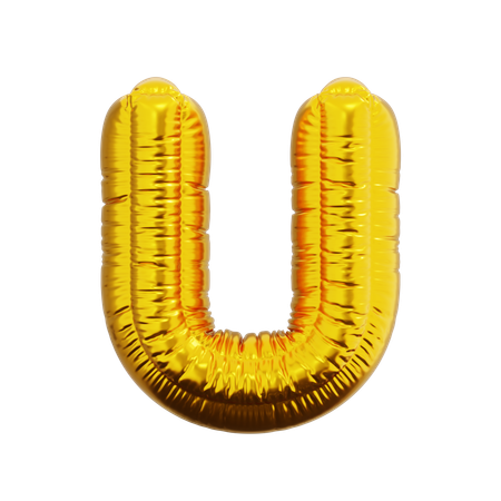 Letter U Balloon  3D Icon