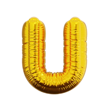 Letter U Balloon  3D Icon