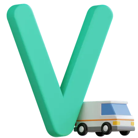 Letter V  3D Icon